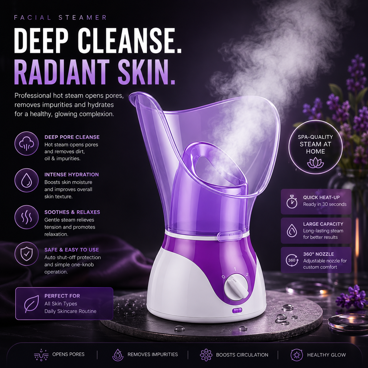 Facial Steamer with Aromatherapy Function